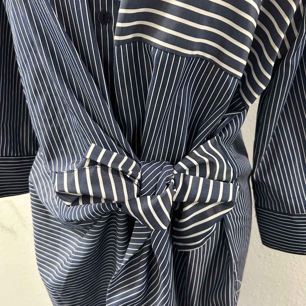 Mlle Gabrielle Navy and White Striped Dress - Picture 2 of 5